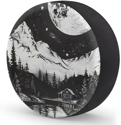 Rv Spare Tire Cover Wheel Mountain Forest Moon Tire Covers Wheel Protectors - Image 2