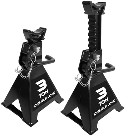 Torin AT43005AB Steel Heavy Duty Jack Stands: Double Locking Pins, 3 Ton by Torin