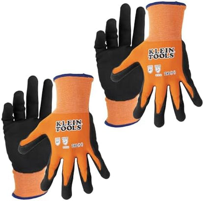 KLEIN TOOLS 60823 Work Gloves, Knit Dipped Cut Resistant ANSI A1 Nitrile Coated by Unknown