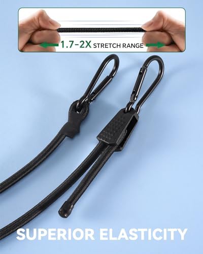 Lucky Straps 48" Red Adjustable Carabiner Bungee Cords - Image 3