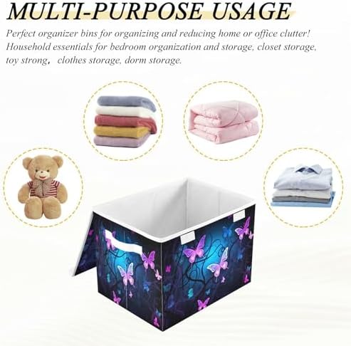 YETTASBIN Purple Blue Butterfly Storage Basket - Image 7