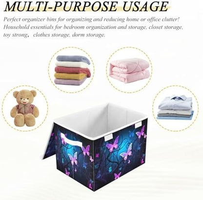 YETTASBIN Purple Blue Butterfly Storage Basket - Image 7