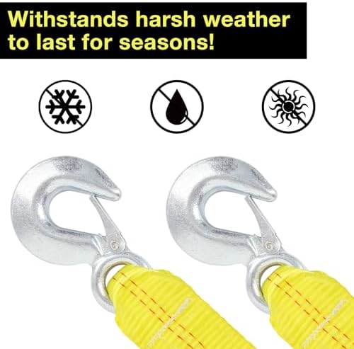 Tow Straps with Hooks 2" x30', Heavy Duty 15, 000 lbs Capacity - Image 5