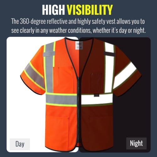 JKSafety Safety Vest for men women Hi Vis Vest - Image 2
