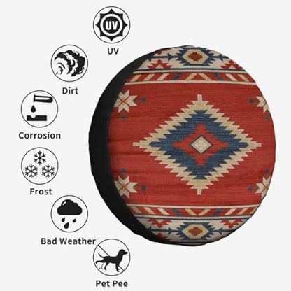Southwestern Traditional Style Spare Tire Cover 15 inch Wheel Protectors - Image 4