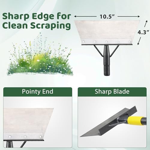 Garden Flat Shovel, Floor Scraper, Heavy Duty Floor Scraping Tool, Metal - Image 2
