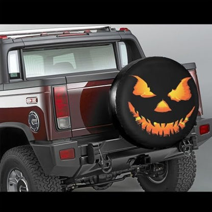 Halloween Pumpkin Face Spare Tire Cover Wheel Protectors Waterproof Wheel - Image 4