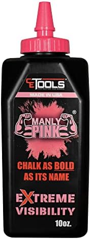 CE TOOLS Manly Pink® Marking Chalk, Color PINK, EXTREME VISIBILITY, MADE IN USA by CETools