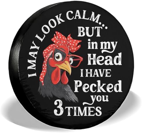 GENANY Funny Chicken Quote Thick PVC Leather Spare Tire Cover Size 17 by GENANY