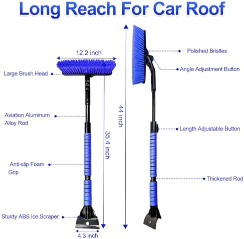 SEAAES 44 Inch SUV Ice Scraper and Snow Brush - Image 6