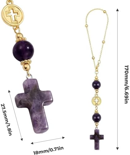 Cross for Car Mirror Hanging, Drive Safe Rear View Mirror Cross Ornament Charm - Image 5