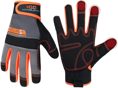 HANDLANDY Work Gloves for Men & Women, Utility Mechanic Working Gloves Touch by HANDLANDY
