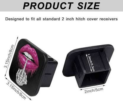 2 Inch Skeleton Hand Sexy Lips Trailer Hitch Cover Rubber Receiver Tube Plug Cap - Image 2
