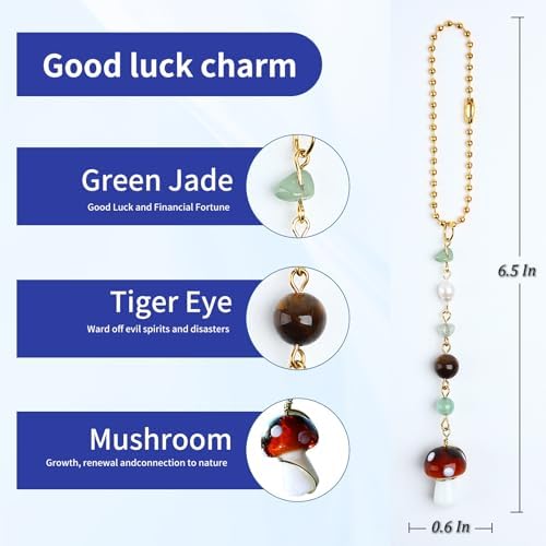 Car Rear View Mirror Accessories Witchy Car Hanging Ornament, Mushroom Rearview - Image 4