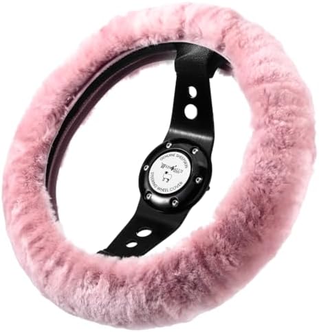 Andalus Brands Luxury Fluffy Car Steering Wheel Covers – Genuine Merino by AndalusBrand