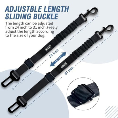 COOYOO Dog Seat Belt, 3 Piece Set Retractable Dog Car Adjustable Seatbelts - Image 5