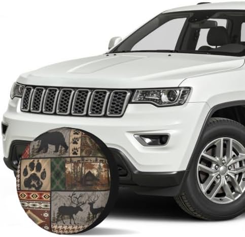 Black Bear Deer Spare Tire Cover 15 Inch Cabin Forest Waterproof Sun Protection - Image 3