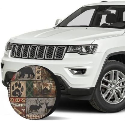 Black Bear Deer Spare Tire Cover 15 Inch Cabin Forest Waterproof Sun Protection - Image 3