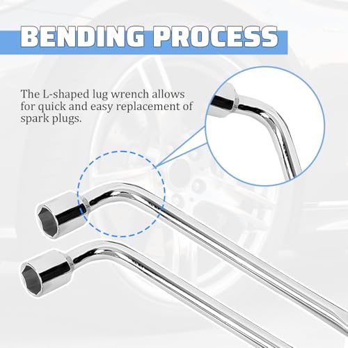 Car Spare Tire Wrench, 17mm L-Type Steel Hexagon Slotted End Socket Tire Repair - Image 5