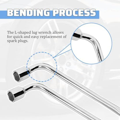 Car Spare Tire Wrench, 17mm L-Type Steel Hexagon Slotted End Socket Tire Repair - Image 5