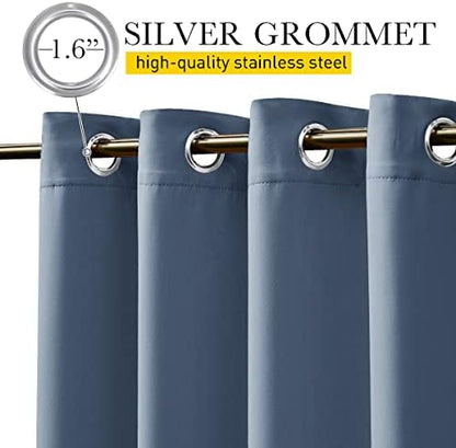NICETOWN Patio Curtains Outdoor Waterproof W100 x L95 in Stone Blue - Image 5