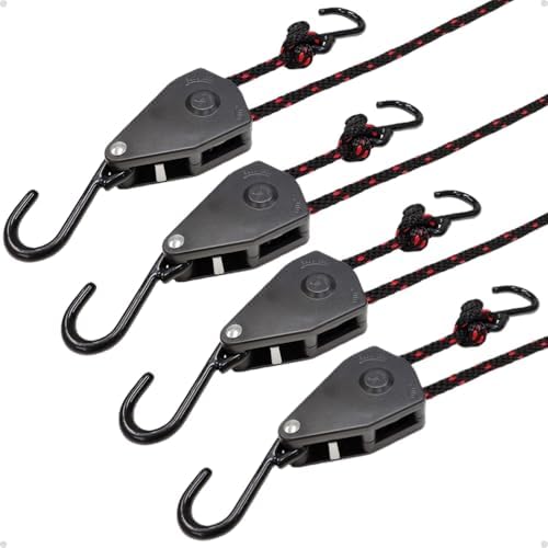 Fondwell Rope Tie Downs Small Ratchet Straps, Adjustable Grow Light Hangers by Fondwell