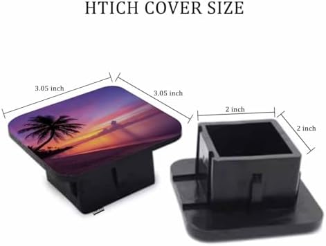 Ocean Trailer Hitch Covers Tropical Ocean Beach Palm Tree Sunset Heavy Duty - Image 2