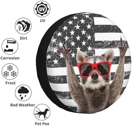 Funny Raccoon Spare Tire Cover Raccoon Wheel Protector - Image 5
