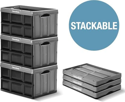 CleverMade Collapsible Storage Bin, No Lid, 16 Gal, 3 Pack - Image 6