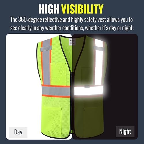 JKSafety Safety Vest for men women Hi Vis Vest - Image 2
