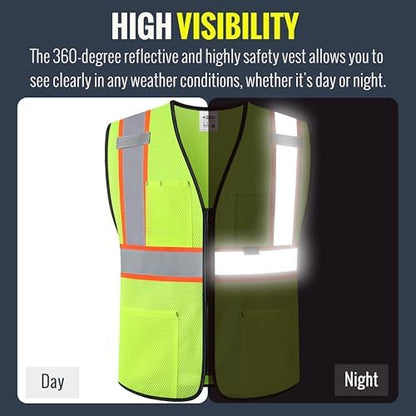 JKSafety Safety Vest for men women Hi Vis Vest - Image 2
