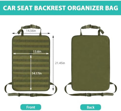 Car Seat Back Organizer, Tactical MOLLE Sag Proof Vehicle Panel Backseat Cover - Image 2