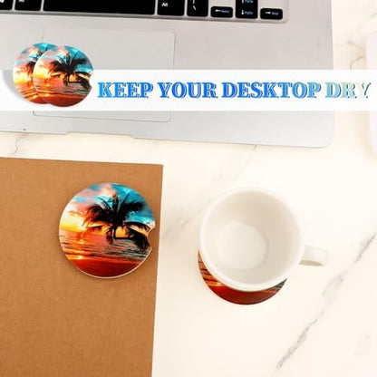 Jeffdad Car Cup Holder Coasters, 2 Pack Absorbent Ceramic Coaster 2.56" - Image 6
