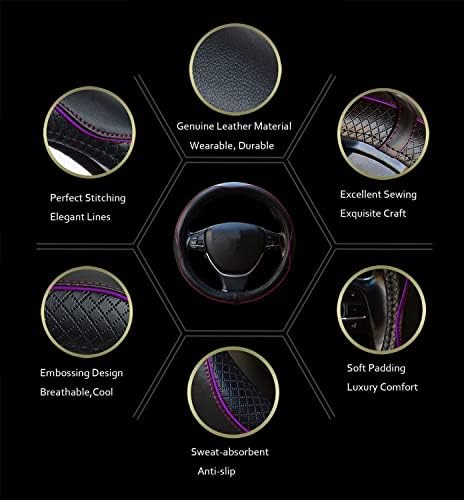 ESEWALAS Universal Car Steering Wheel Cover, Anti-Slip Leather Steering Wheel - Image 6