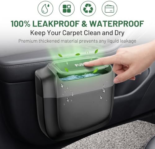 Car Trash Can with Lid, Waterproof Push to Open Garbage Bucket with 30 Trash - Image 4