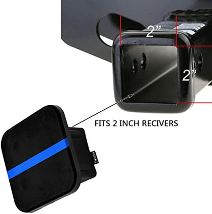 Swono Thin Blue Line Flag Trailer Hitch Tube Cover Plug Cap, Honoring Police - Image 3