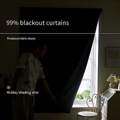 AJAZZ 100% Window Blinds Blackout Portable Black Out Curtains Adhesive Curtains - Image 4