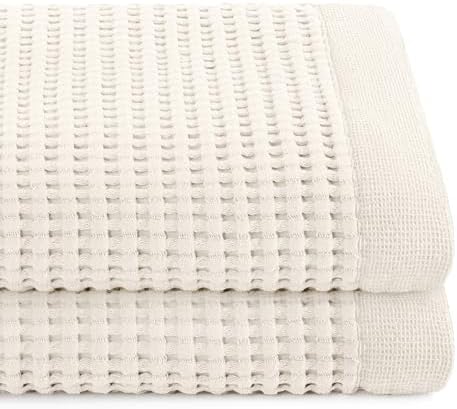 GILDEN TREE Waffle Towels for Bathroom Luxury 100% Cotton Bath Towels, Quick by GildenTree