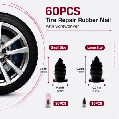 66 PCS Tire Repair Rubber Nails Kit - Image 2