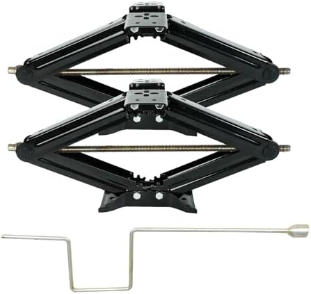 5000 lb Lift 24" RV Stabilizing Scissor Jack, Scissor Lifting Jacks w/Handle by BLACKHORSE-RACING