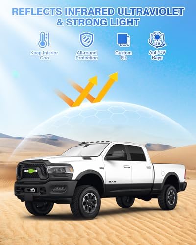 Canvcle Sunshades for Dodge Ram 2500 3500 2010-2025 2026 Accessories Windshield - Image 2