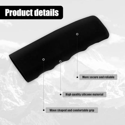 QODOLSI 1 PC Car Handbrake Handle Cover, 4.8" x 1.65" x 1.41" Silicone Wavy - Image 6