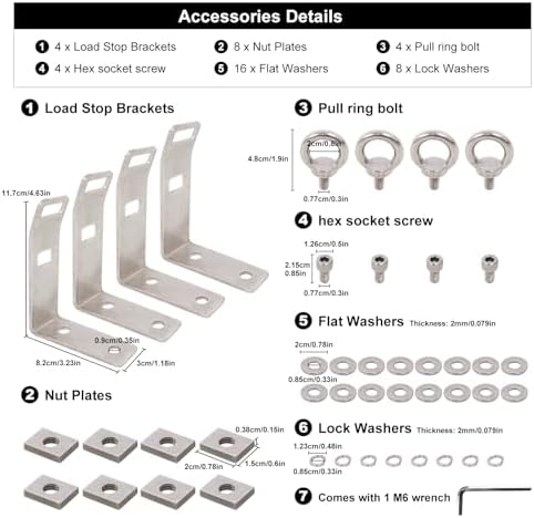 SYDSZ Load Stops T Slot Replacement Cross Bar, 304 Stainless Steel, - Image 5