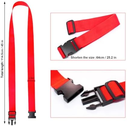 Luggage Straps for Suitcases, Travel Belt Multiple Connector, 2 Pack Red - Image 3