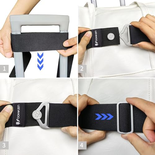 Luggage Straps for Suitcases, 2-in-1 Add a Bag Adjustable Travel Belt Black - Image 6