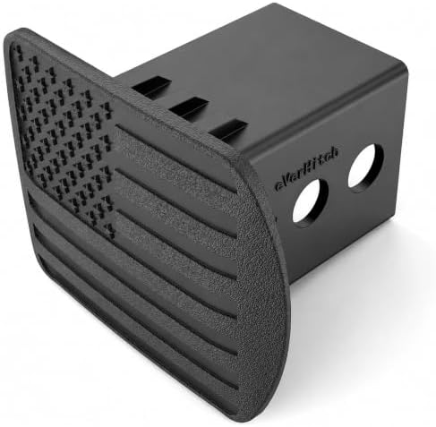 USA 2.5" American Black Flag Hitch Cover by AutoAccessores