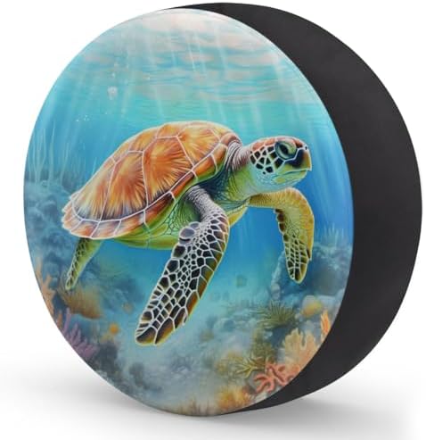 Spare Tire Cover Underwater Sea Turtle Wheel Covers Protectors Waterproof - Image 3