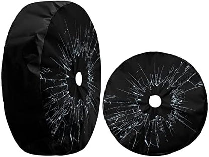 Delerain Spare Tire Cover with Backup Camera Hole Broken Glass Wheel Covers - Image 3