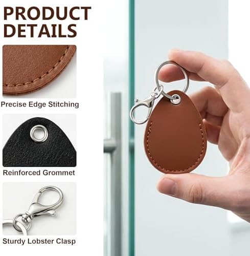 PAGOW 2.3x1.8in Key Fob Holder, PU Leather RFID Key Case Protector - Image 6