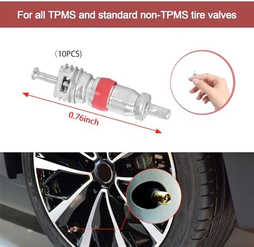 10 PCS Tire Valve Core, Premium Valve Stem Core Part Replacement, TPMS Safe - Image 2